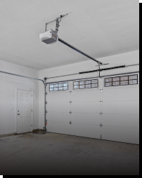 Fully repaired residential garage door after spring replacement in Houston